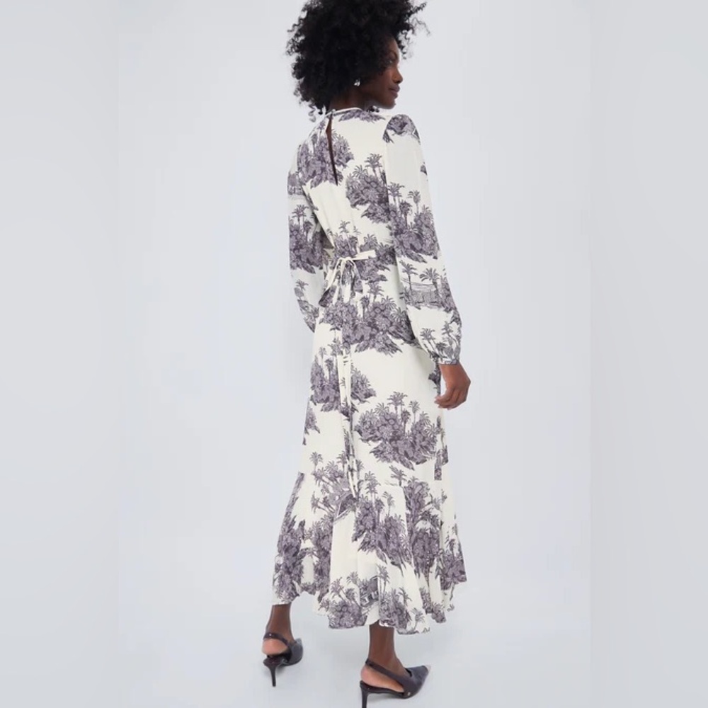 NWT Tuckernuck+India Hicks Cream Toile Long Sleeve Dress - Picture 3 of 7